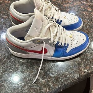 Nike Air Jordan White Red Blue Sneakers